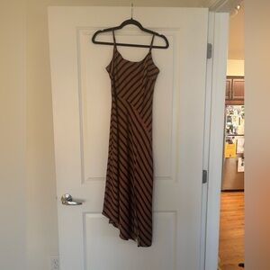 A New Day Brown and Black Asymmetrical Sundress